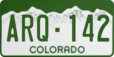CO license plate ARQ142