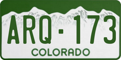 CO license plate ARQ173