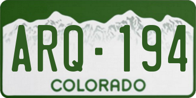 CO license plate ARQ194