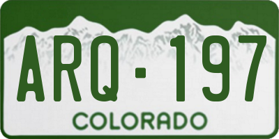 CO license plate ARQ197
