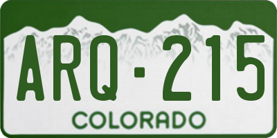 CO license plate ARQ215