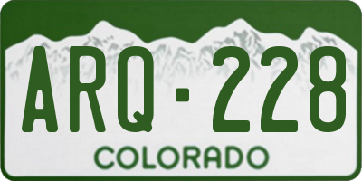 CO license plate ARQ228