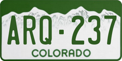 CO license plate ARQ237