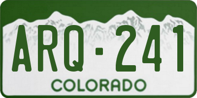 CO license plate ARQ241
