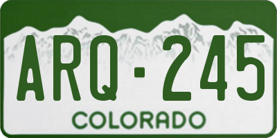 CO license plate ARQ245