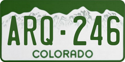 CO license plate ARQ246