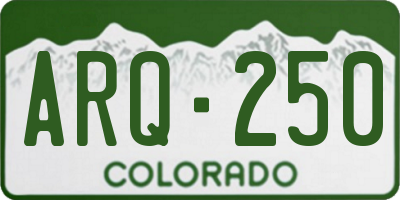 CO license plate ARQ250