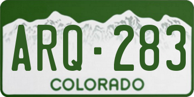 CO license plate ARQ283
