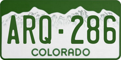 CO license plate ARQ286