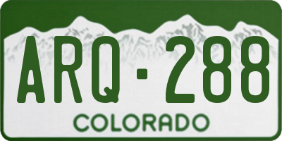 CO license plate ARQ288