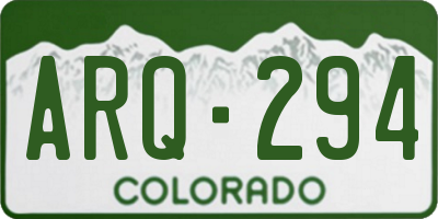CO license plate ARQ294