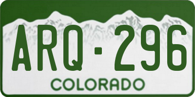 CO license plate ARQ296