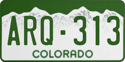 CO license plate ARQ313
