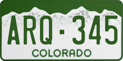 CO license plate ARQ345