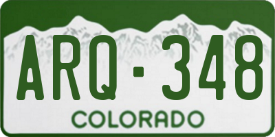 CO license plate ARQ348