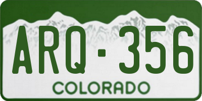 CO license plate ARQ356