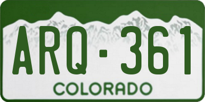 CO license plate ARQ361