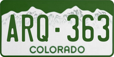 CO license plate ARQ363