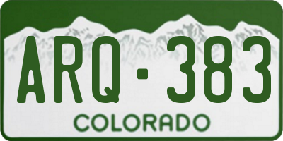 CO license plate ARQ383
