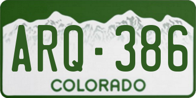 CO license plate ARQ386