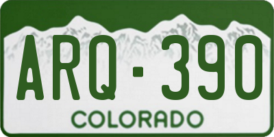 CO license plate ARQ390