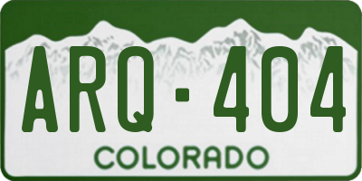 CO license plate ARQ404