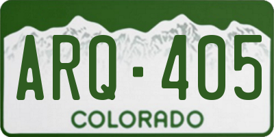 CO license plate ARQ405