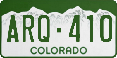 CO license plate ARQ410