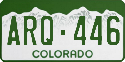 CO license plate ARQ446