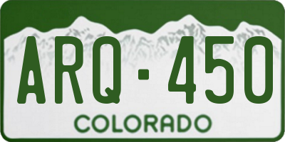 CO license plate ARQ450