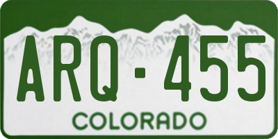 CO license plate ARQ455