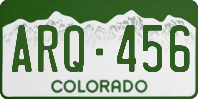 CO license plate ARQ456