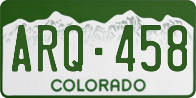 CO license plate ARQ458