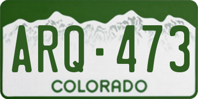 CO license plate ARQ473