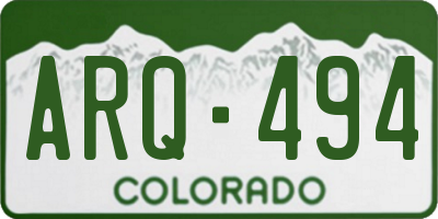 CO license plate ARQ494