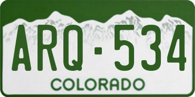 CO license plate ARQ534