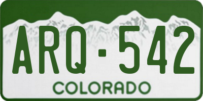 CO license plate ARQ542
