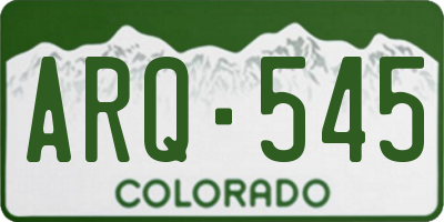 CO license plate ARQ545