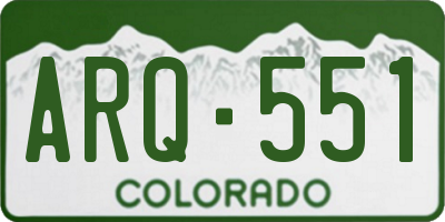 CO license plate ARQ551