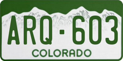 CO license plate ARQ603