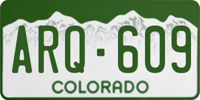 CO license plate ARQ609