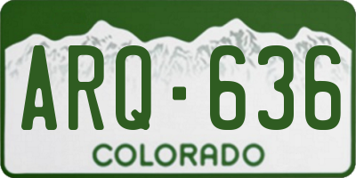 CO license plate ARQ636