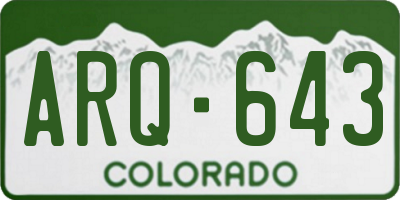 CO license plate ARQ643