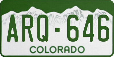 CO license plate ARQ646