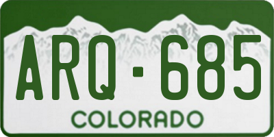 CO license plate ARQ685