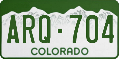 CO license plate ARQ704