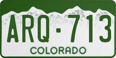 CO license plate ARQ713