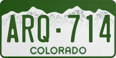CO license plate ARQ714