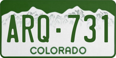 CO license plate ARQ731