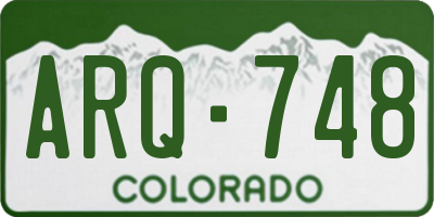 CO license plate ARQ748